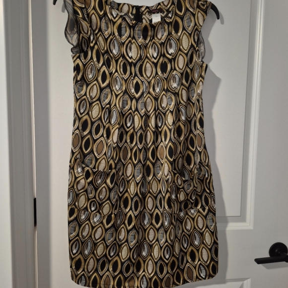 mark. Black and Gold Sheath Mini Dress Sleeveless - Picture 1 of 3